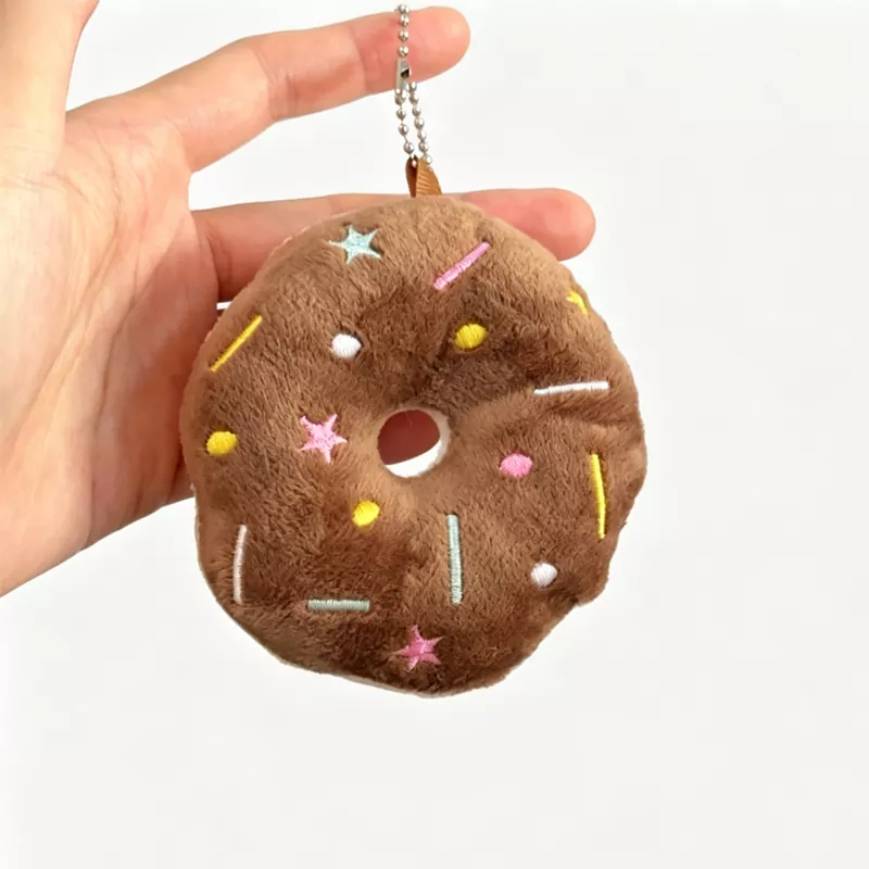 Porte-clés en peluche Donut rond sucré
